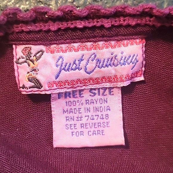 Just Cruising Burgundy 100% Rayon, Free Size - Picture 9 of 9